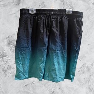 New Black and Teal Ombre Shorts